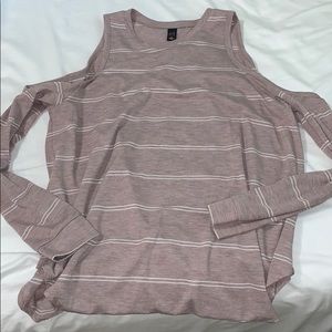 Long sleeve cold shoulder top